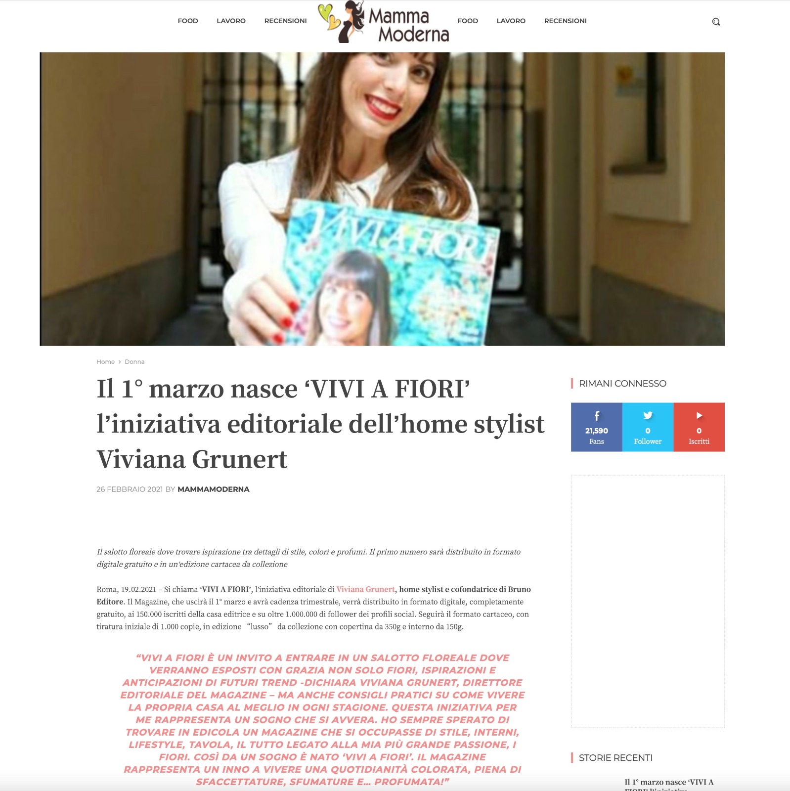 Viviana Grunert su MAMMA MODERNA-26.02.2021